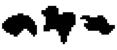 Soyut şekilli pikseller. Vektör illüstrasyonu.