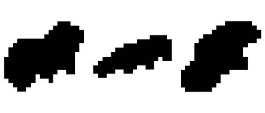 Soyut şekilli pikseller. Vektör illüstrasyonu.