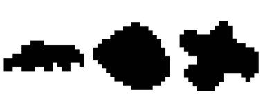 Soyut şekilli pikseller. Vektör illüstrasyonu.