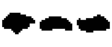 Soyut şekilli pikseller. Vektör illüstrasyonu.