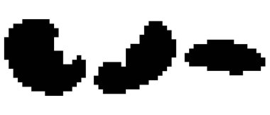 Soyut şekilli pikseller. Vektör illüstrasyonu.