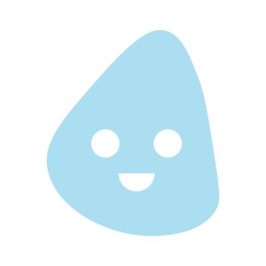 Gülümse, şekil simgesi. Vektör illüstrasyonu.