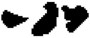 Soyut şekilli pikseller. Vektör illüstrasyonu.