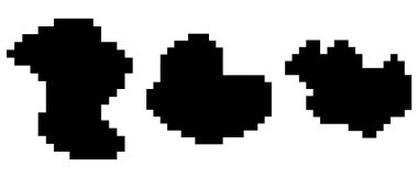 Soyut şekilli pikseller. Vektör illüstrasyonu.