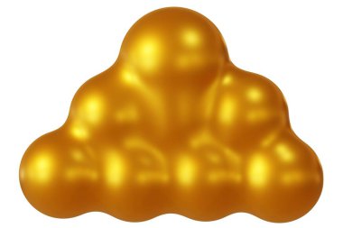 Altın bulut. 3d oluşturma.