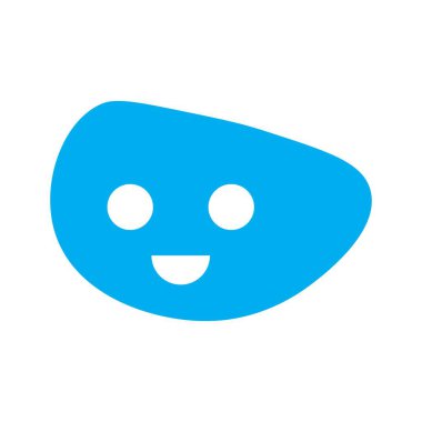 Gülümse, şekil simgesi. Vektör illüstrasyonu.