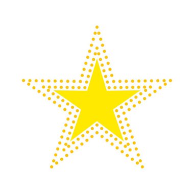 Noktalar yıldız yarım ton simgesi. Vektör illüstrasyonu.