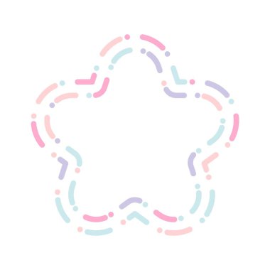 Pastel yıldız, düzensiz çizgi şekli. Vektör illüstrasyonu.