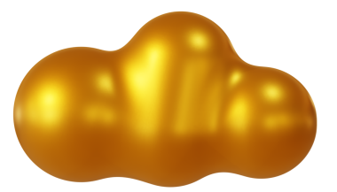 Altın bulut. 3d oluşturma.