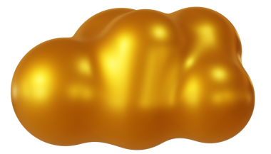 Altın bulut. 3d oluşturma.
