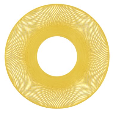 Altın çiçekli Spirograph ikonu. 3d oluşturma.