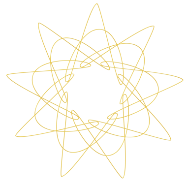 Altın çiçekli Spirograph ikonu. 3d oluşturma.