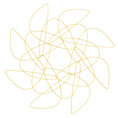 Altın çiçekli Spirograph ikonu. 3d oluşturma.