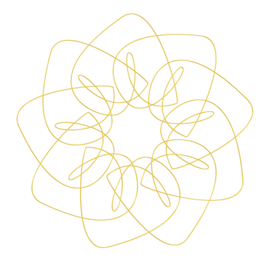 Altın çiçekli Spirograph ikonu. 3d oluşturma.