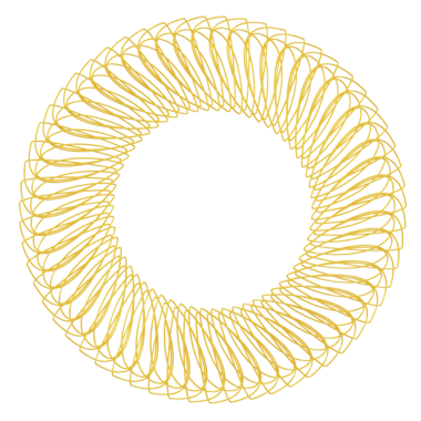 Altın çiçekli Spirograph ikonu. 3d oluşturma.