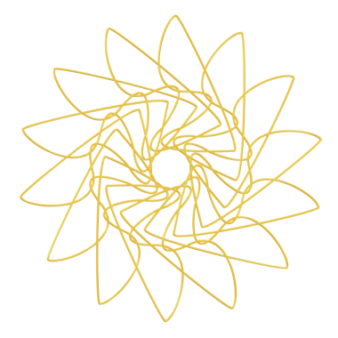 Altın çiçekli Spirograph ikonu. 3d oluşturma.