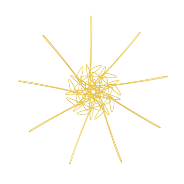 Altın çiçekli Spirograph ikonu. 3d oluşturma.