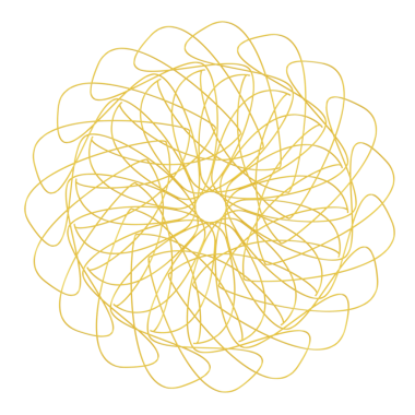 Altın çiçekli Spirograph ikonu. 3d oluşturma.