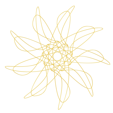 Altın çiçekli Spirograph ikonu. 3d oluşturma.