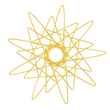 Altın çiçekli Spirograph ikonu. 3d oluşturma.