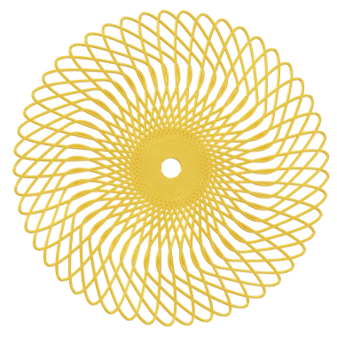 Altın çiçekli Spirograph ikonu. 3d oluşturma.