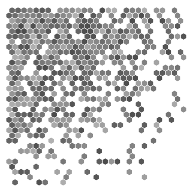 Gri altıgenler, yarım ton rastgele arkaplan.