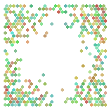 Renkli altıgenler, yarım ton rastgele arkaplan.