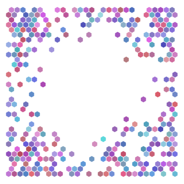 Renkli altıgenler, yarım ton rastgele arkaplan.