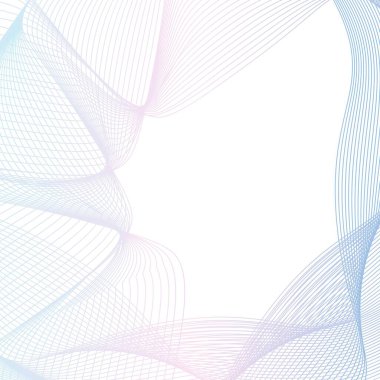 Mavi dalga çizgileri çerçevesi. Vektör illüstrasyonu.