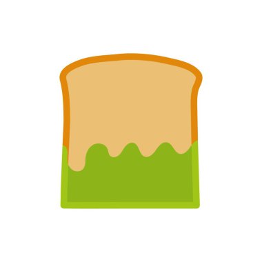Pandan Kremalı tost ikonu. Vektör illüstrasyonu.