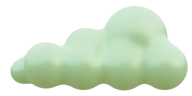 Yeşil bulut. 3d oluşturma.