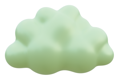 Yeşil bulut. 3d oluşturma.