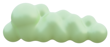 Yeşil bulut. 3d oluşturma.