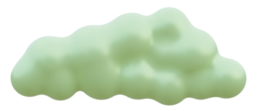 Yeşil bulut. 3d oluşturma.