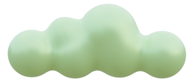 Yeşil bulut. 3d oluşturma.