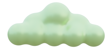 Yeşil bulut. 3d oluşturma.