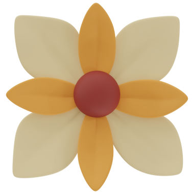 Bir çiçeğin 3 boyutlu görüntüsü izole.