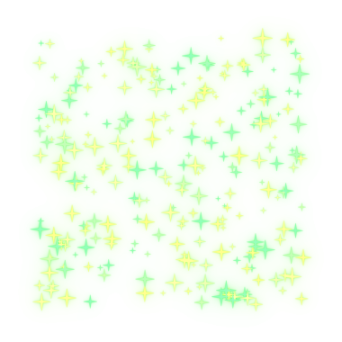 Parlayan yıldız parçacıkları. 3d oluşturma.
