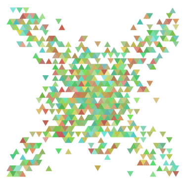 Yeşil, sarı ve turuncu üçgen yarım ton arkaplan.