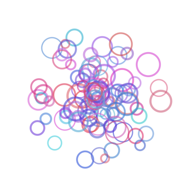 Renkli üst üste binen daireler, kabarcıklar arka plan.