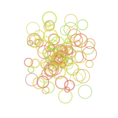 Renkli üst üste binen daireler, kabarcıklar arka plan.