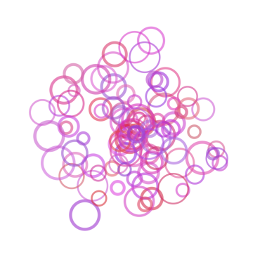 Pembe, mor ve kırmızı üst üste binen daireler, kabarcıklar arka plan.