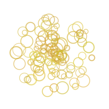 Sarı üst üste binen daireler, kabarcıklar arka plan.