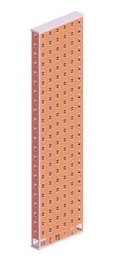 Turuncu tuğla bina, izometrik. 3d oluşturma.