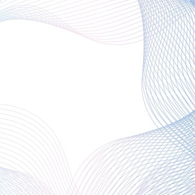 Mavi dalga çizgileri çerçevesi. Vektör illüstrasyonu.