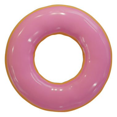 Çilekli çöreğin 3D görüntüsü.