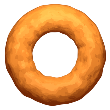 Üst görünümde bir çöreğin 3D görüntülemesi.