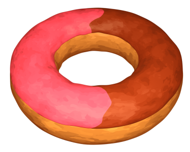 Çilekli ve çikolatalı bir donut..