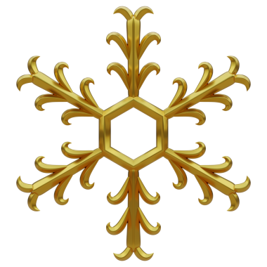 Altın Kar Tanesi Tasarımı, 3D görüntüleme.