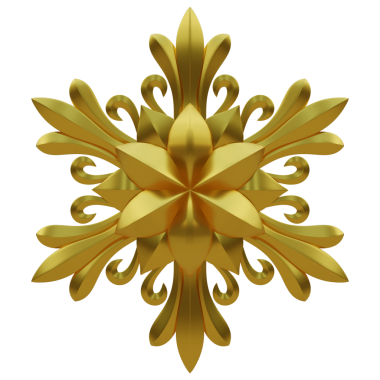 Altın Kar Tanesi Tasarımı, 3D görüntüleme.